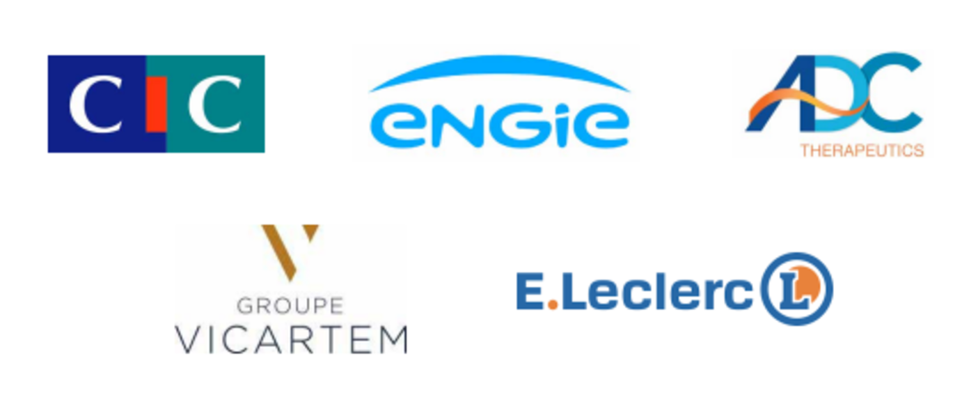 Les clients de Sylvie Nouzillier à Nantes : Leclerc, Engie, ADC therapeutics, Groupe Vicartem, CIC