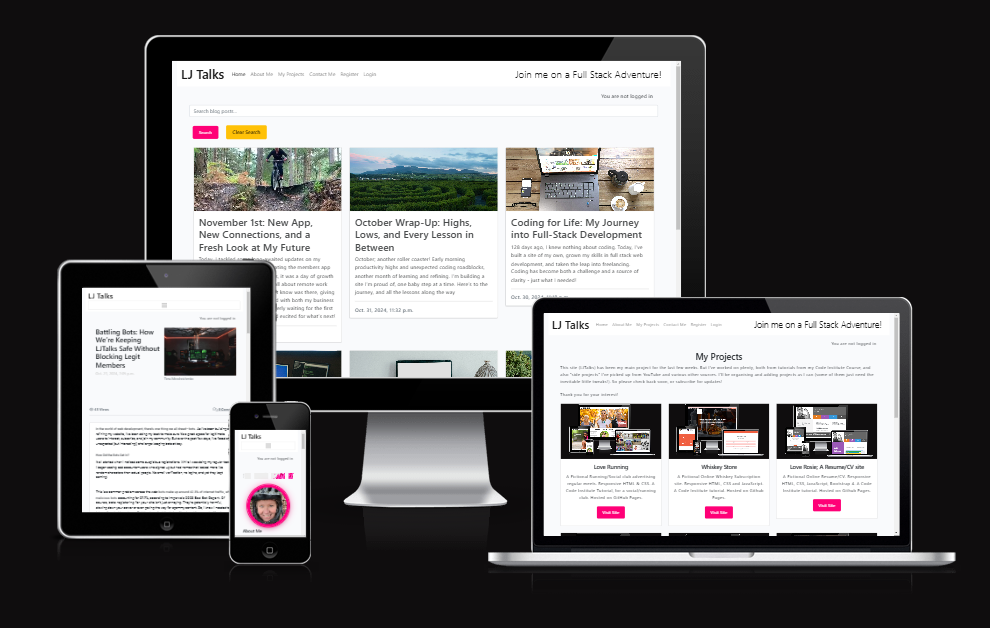 LJTalks.com Responsive images shown on different screen sizes