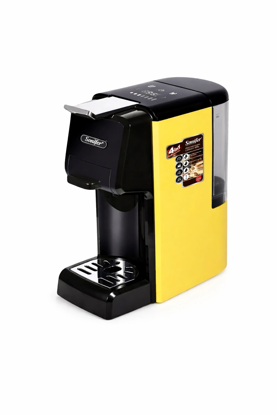 Machine café 4 en 1 jaune noir 