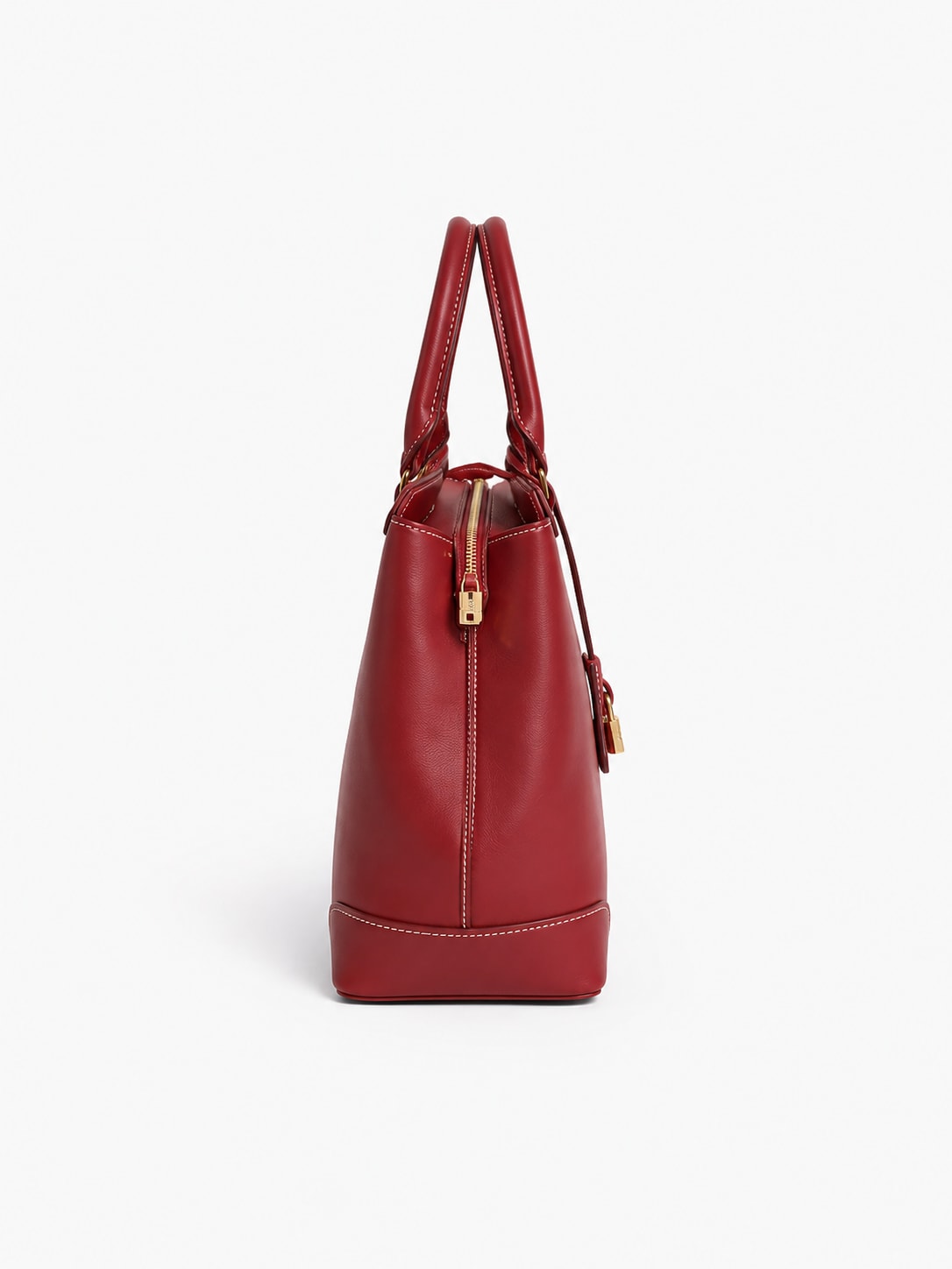 Sac cabas Bordeaux — cadenas doré — vue 2