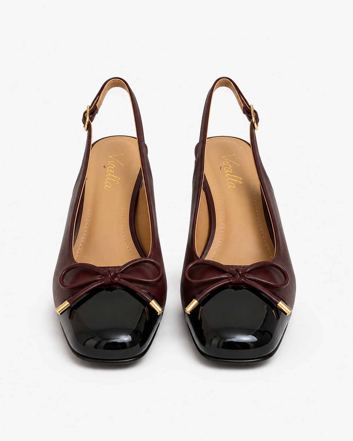 Escarpins slingback Bordeaux — bout verni