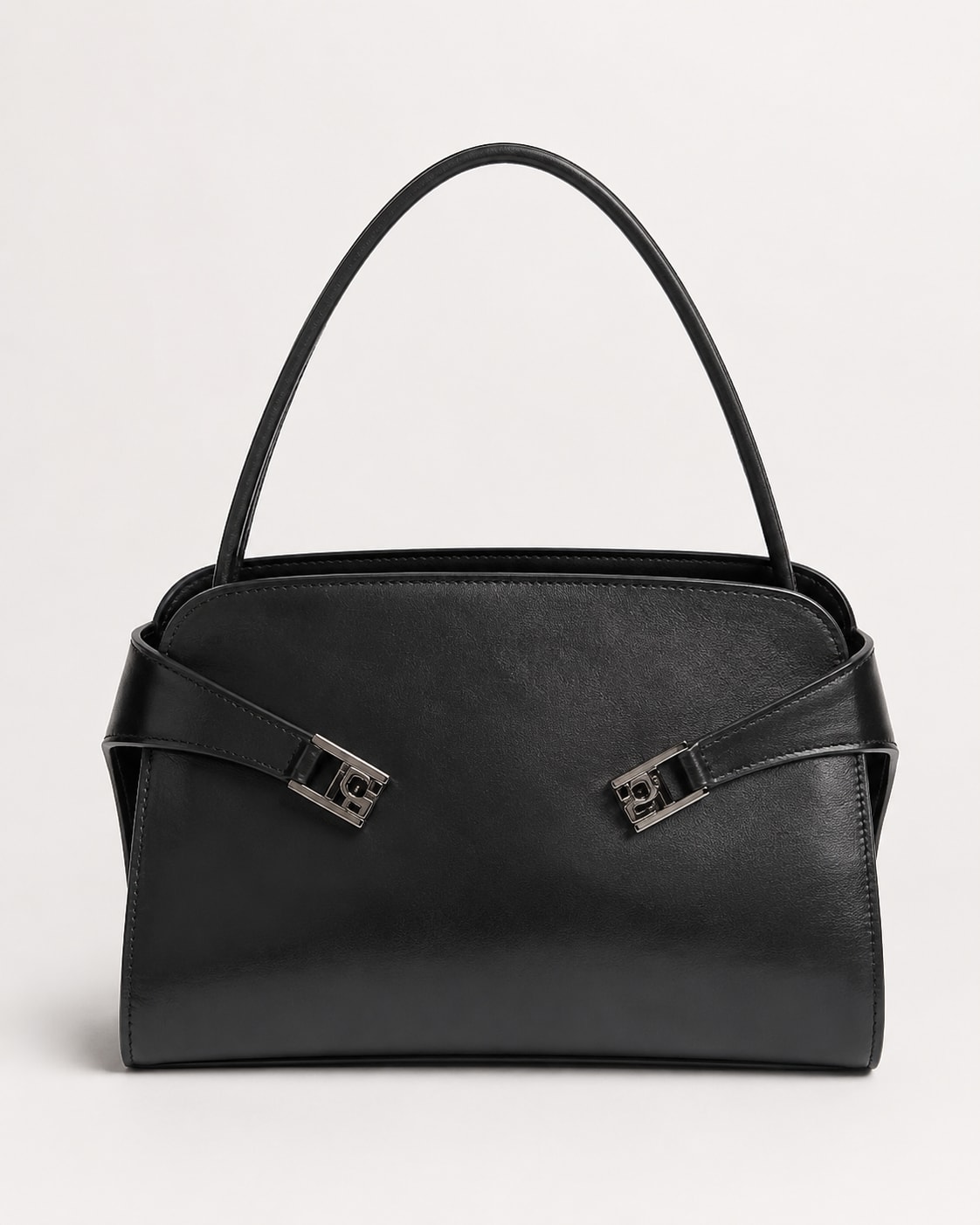 Sac porté épaule Noir — fermoirs argentés