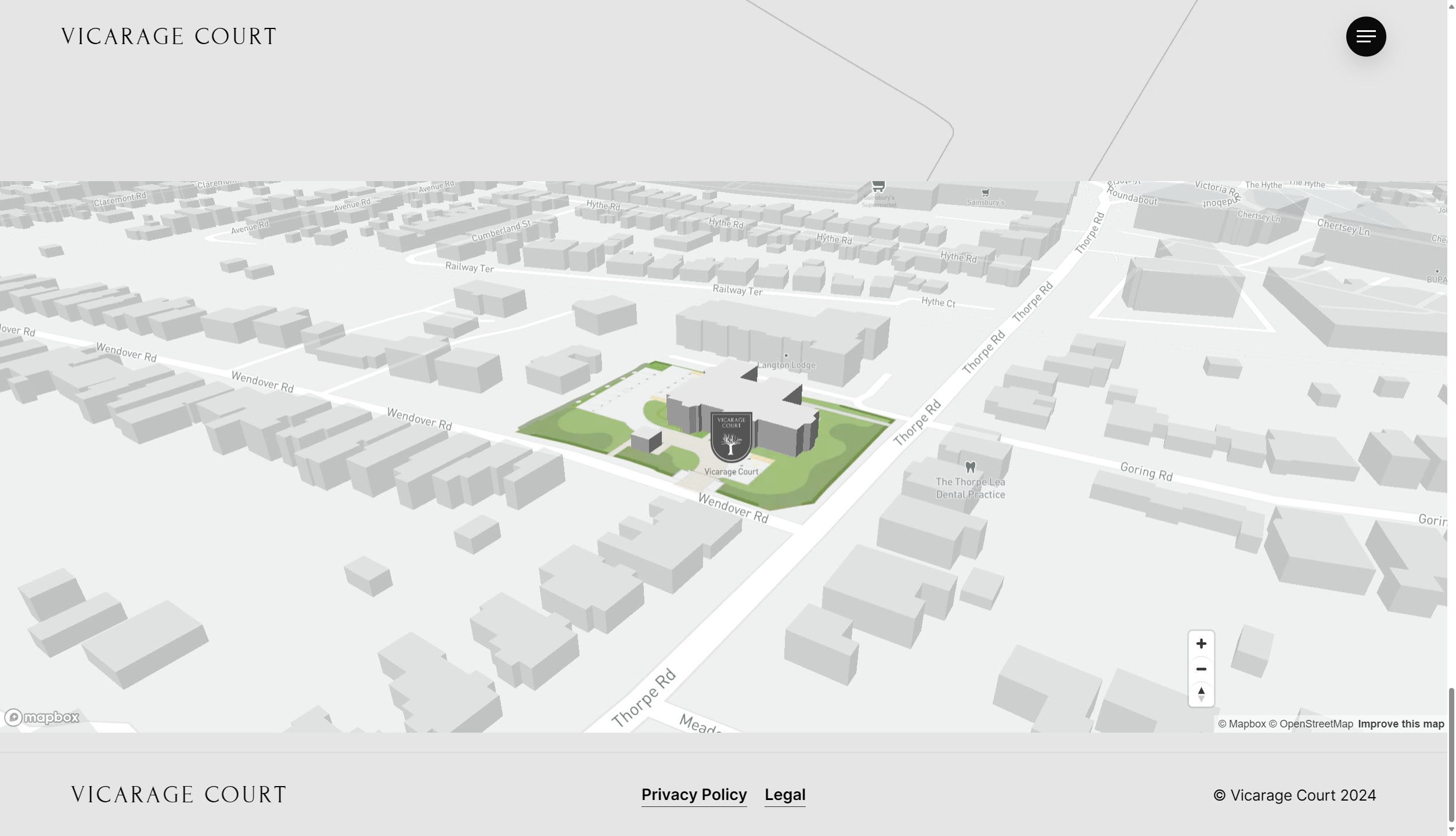Image of the 3D interactive Map with site plan and 3D Building