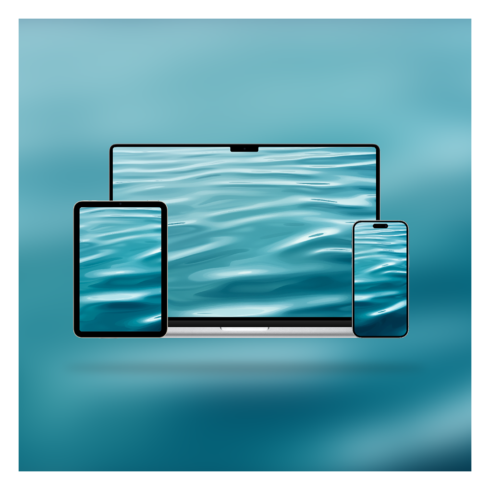 Waterway Collection - Basic Apple Guy Wallpapers project preview showing the design interface