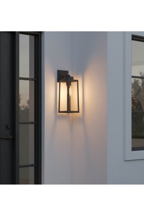 Modern Outdoor Wall Sconce – Waterproof IP65 Black Metal Garden Light