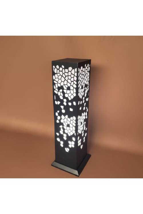 Modern Patterned Bollard Garden Light – Decorative Outdoor Lighting