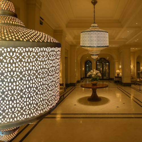 Moroccan Turkish Style Brass Pendant Chandelier – Geometric Pattern