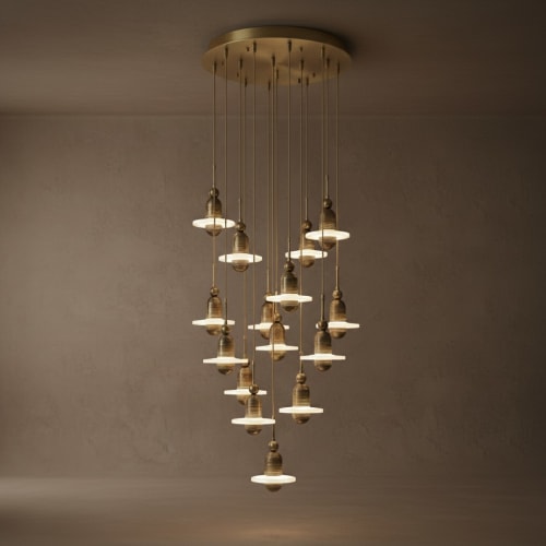 Orbit Fifteen-Light Cascade Chandelier
