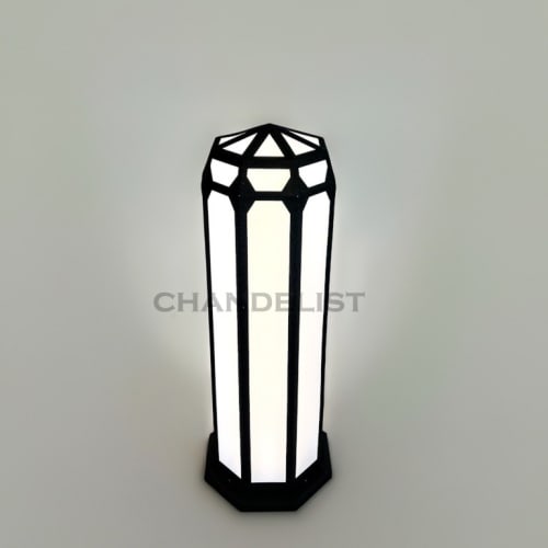 Geolum Garden Bollard – Hexagonal Opal Panel Path Light