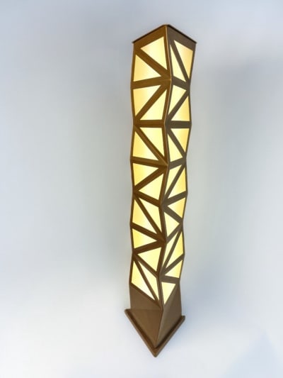 Geoglow Floor Lamp – Triangulated Pierced Outdoor Light Column