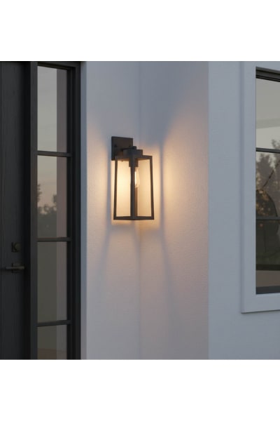 Modern Outdoor Wall Sconce – Waterproof IP65 Black Metal Garden Light