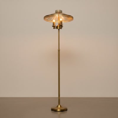 Vintage Halo Mirror-Lined Floor Lamp