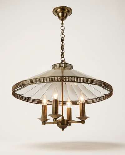 Vintage Halo Mirror-Lined Chandelier