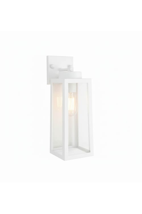 Outdoor Wall Sconce – Modern Garden Light with White/Black Metal