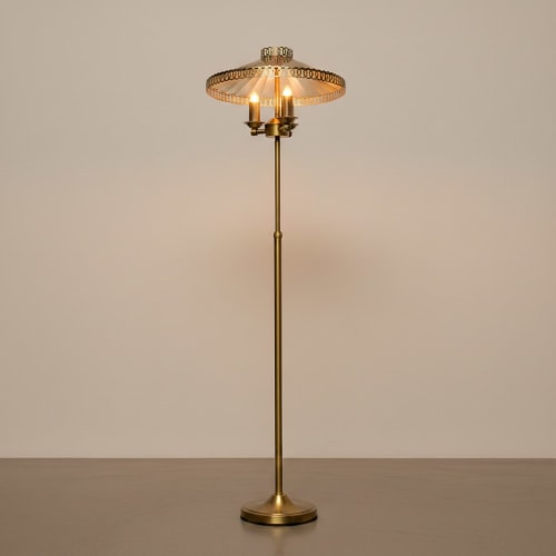 Vintage Halo Mirror-Lined Floor Lamp