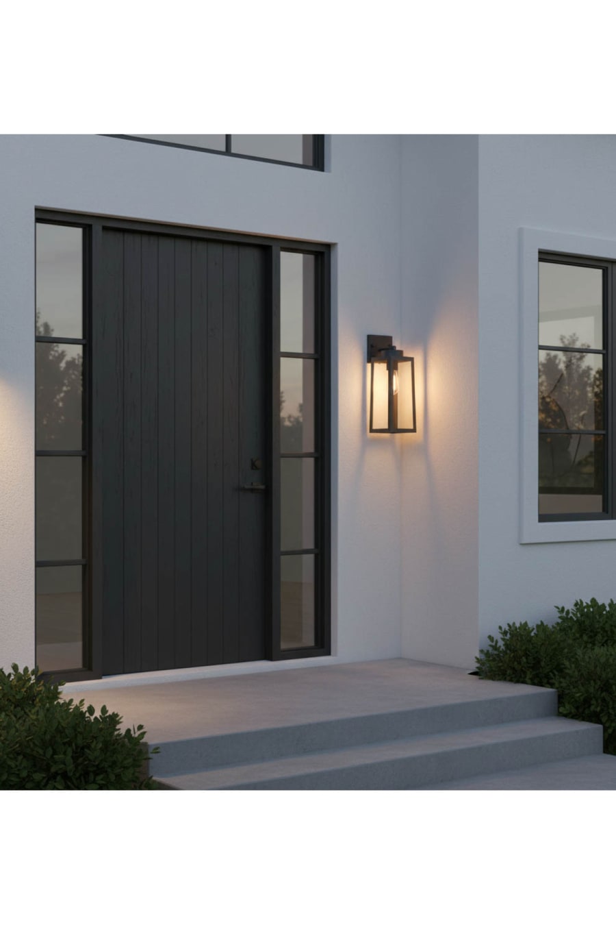 Modern Outdoor Wall Sconce – Waterproof IP65 Black Metal Garden Light