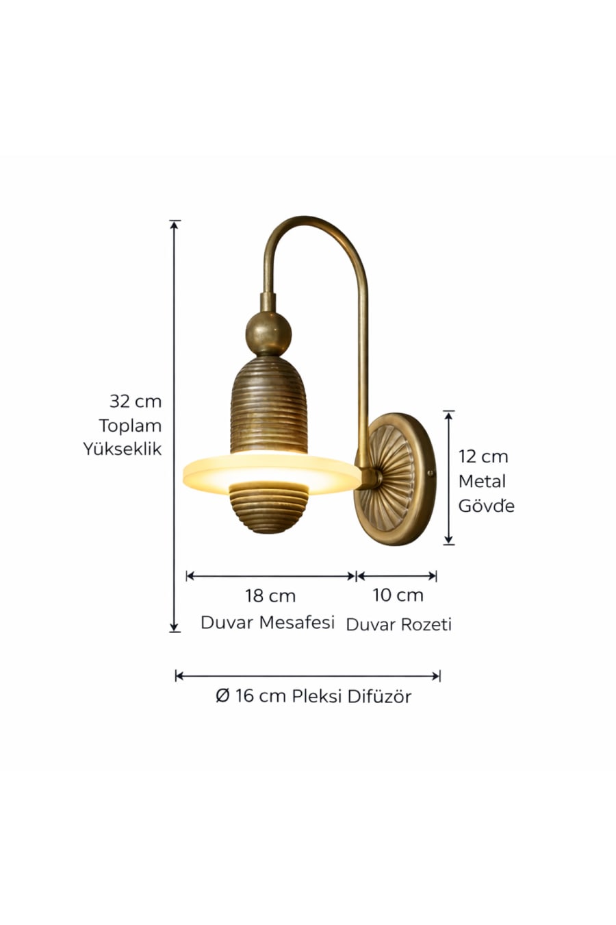 Antique Brass Vintage Wall Sconce with Acrylic Diffuser