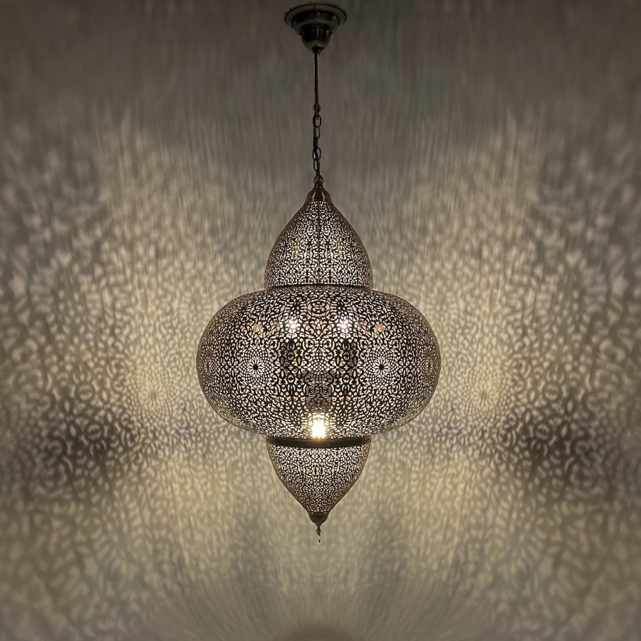 Moroccan Style Decorative Pendant Chandelier - Metal Filigree