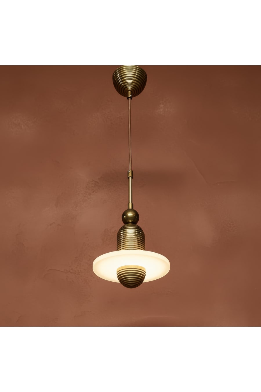 Antique Brass Distressed Modern Pendant Light with Acrylic Diffuser
