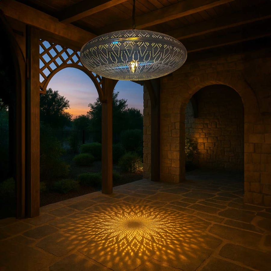 Moroccan Style Decorative Metal Pendant Chandelier - Outdoor Lighting
