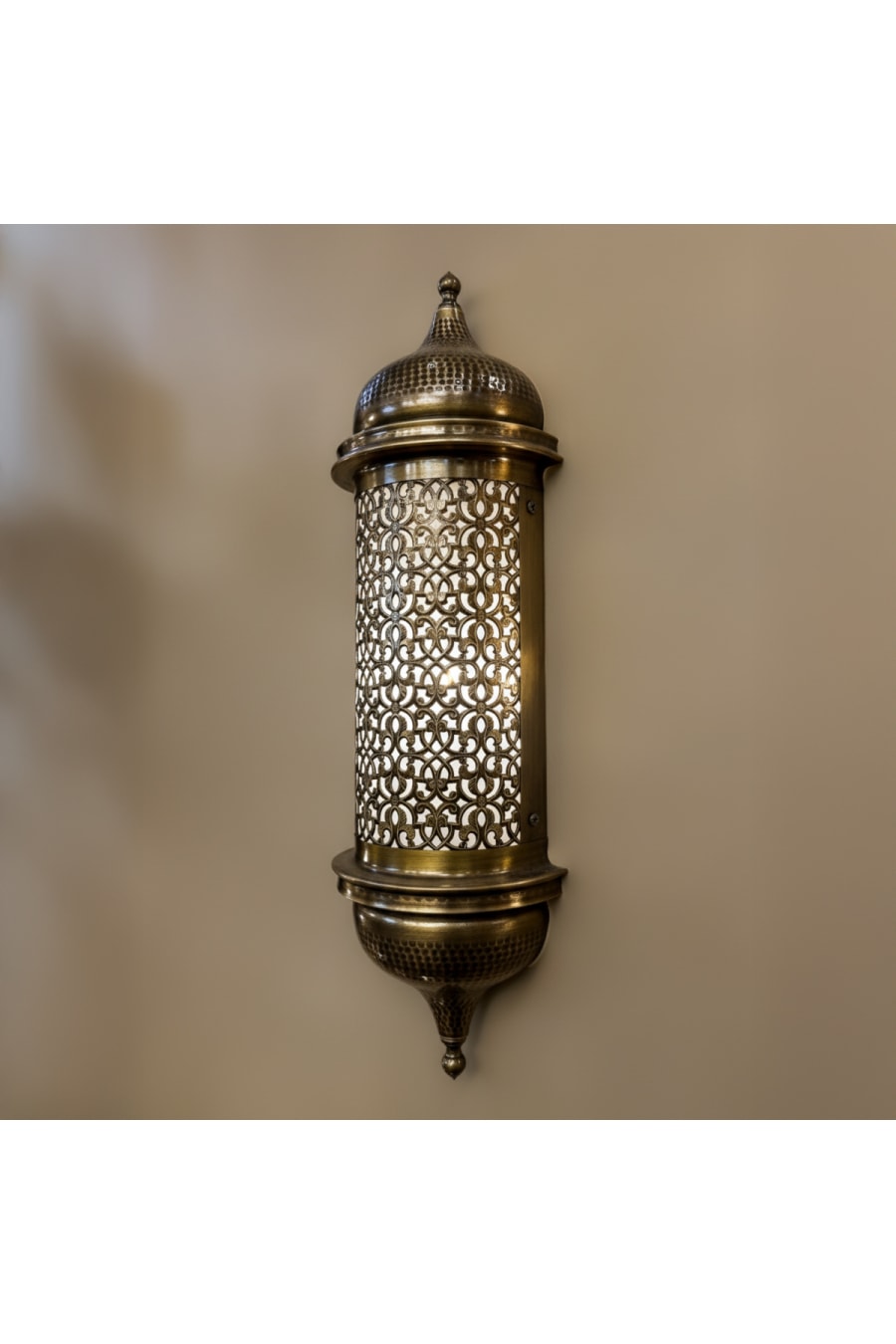 Moroccan Embossed Brass Wall Sconce