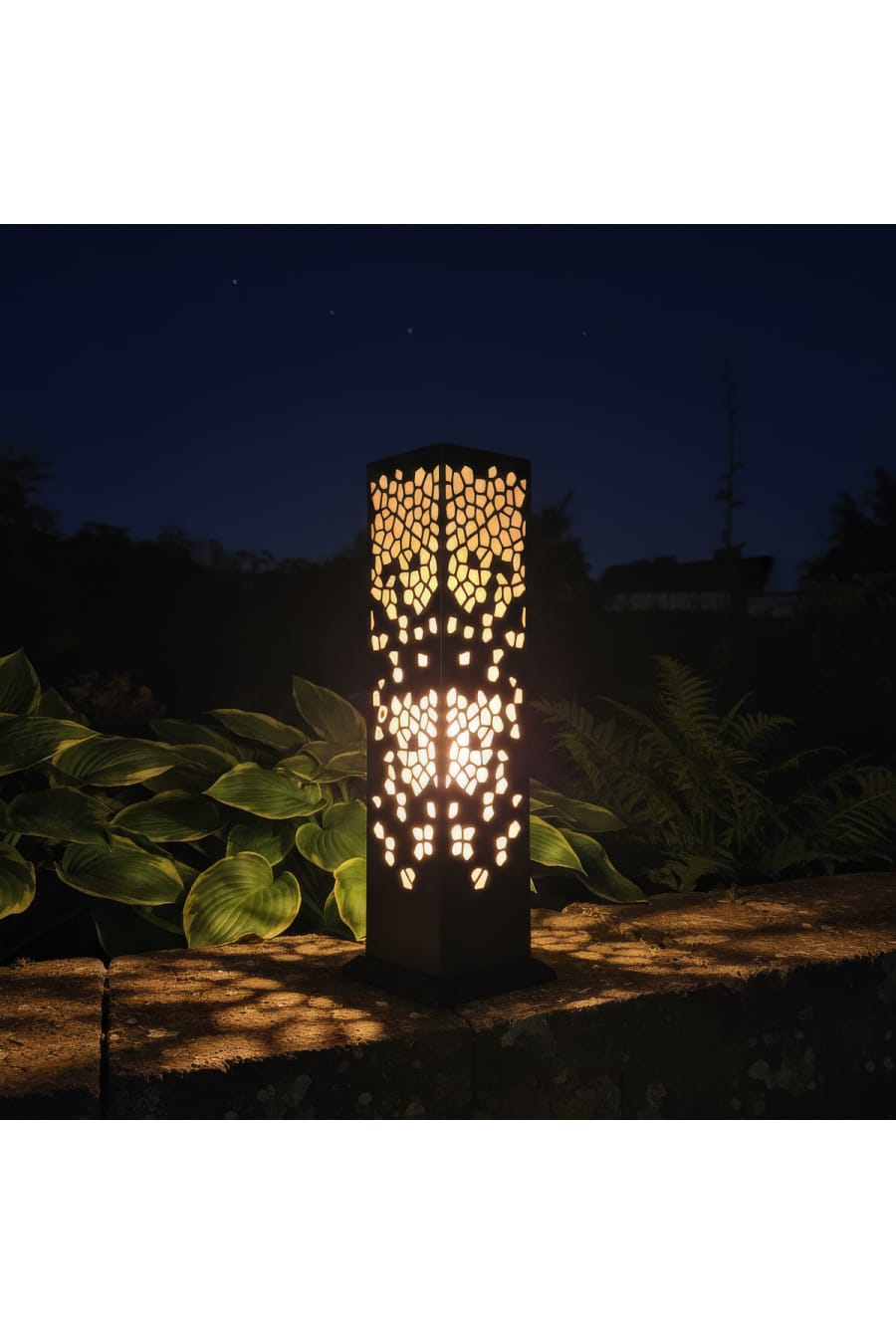 Modern Patterned Bollard Garden Light – Decorative Outdoor Lighting