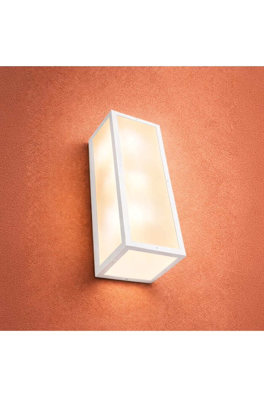 Modern Rectangular Wall Sconce with Metal Frame and Opal Acrylic
