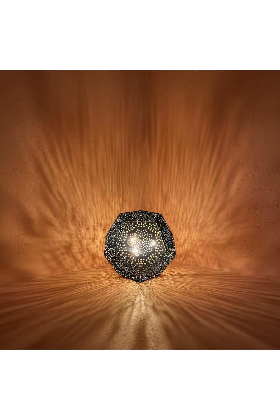 Moroccan Pattern Brass Table Lamp