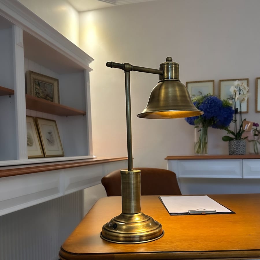 Library Desk Lamp – Antique Brass