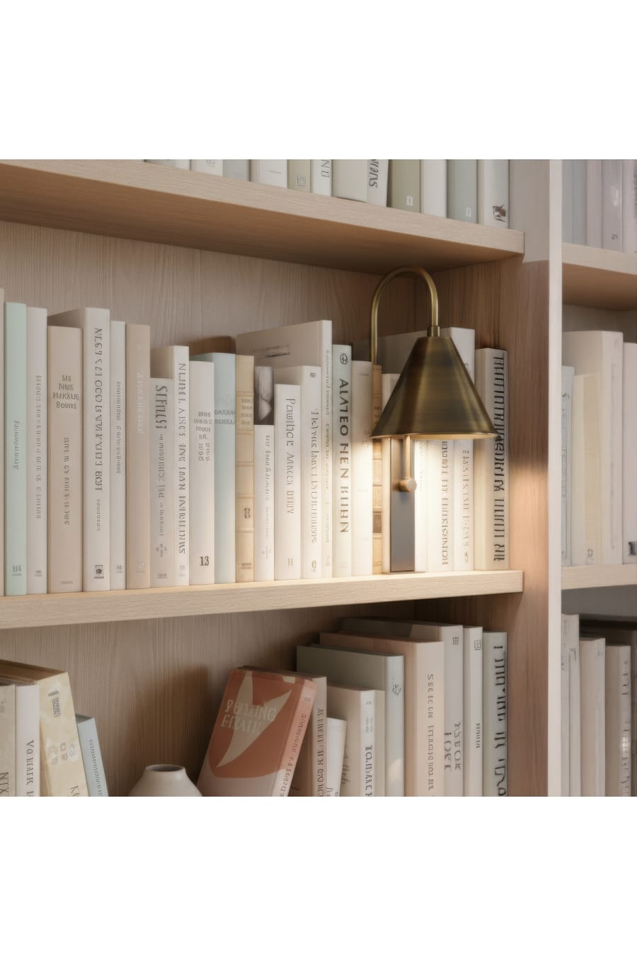 Rechargeable Antique Brass Bookshelf Table Lamp – USB-C Touch Control