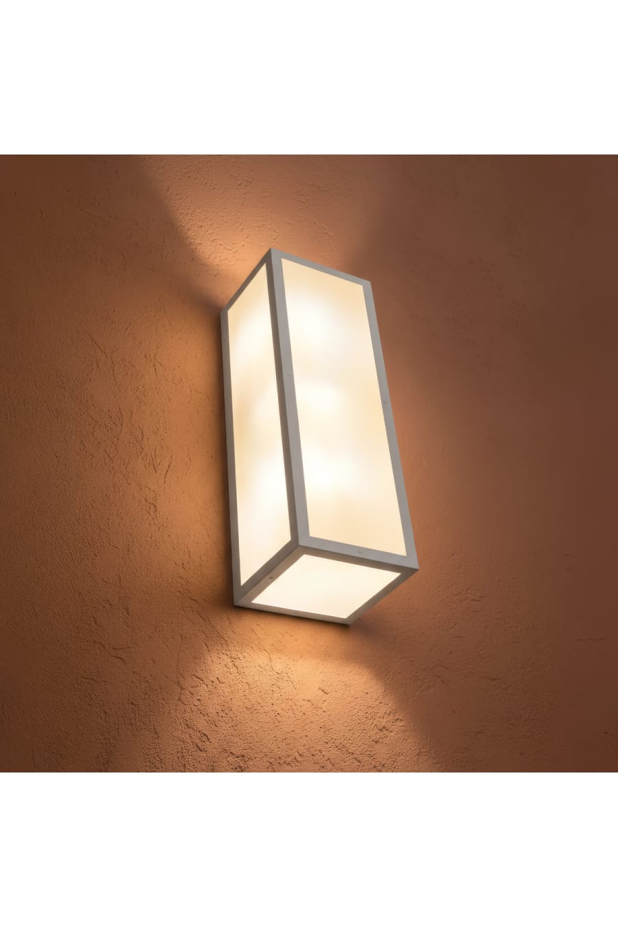 Modern Rectangular Wall Sconce with Metal Frame and Opal Acrylic