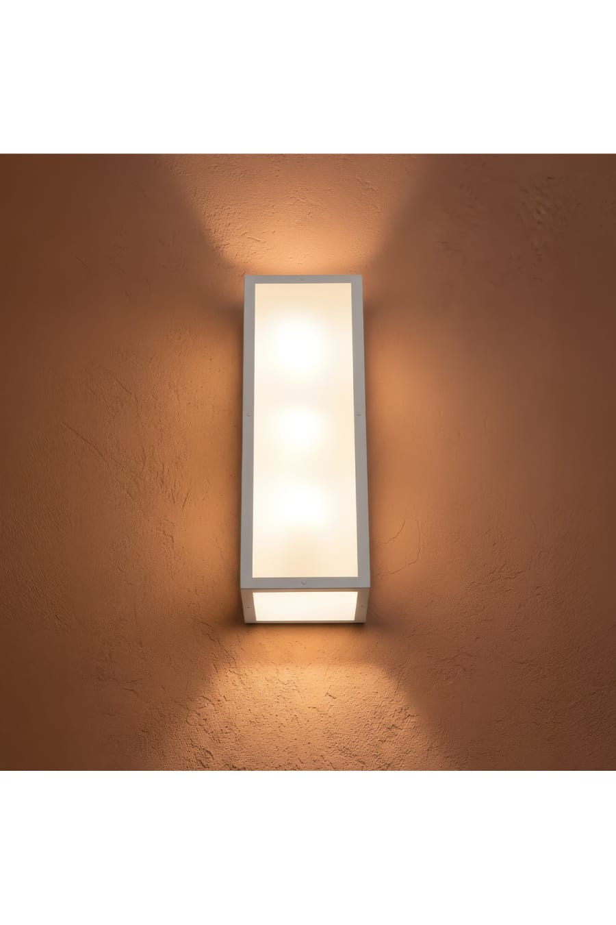 Modern Rectangular Wall Sconce with Metal Frame and Opal Acrylic