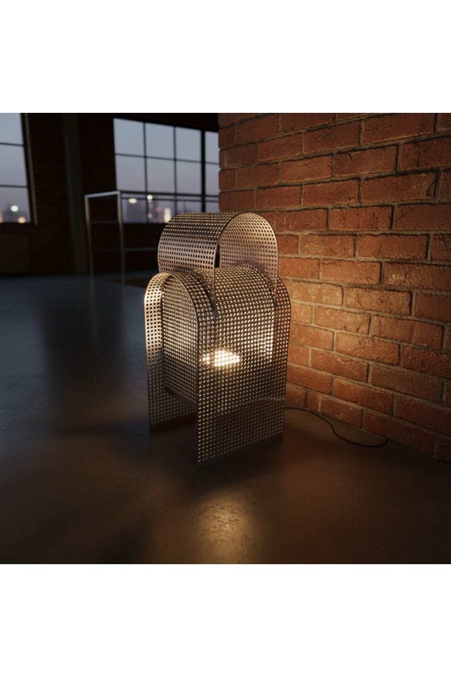 Modern Perforated Metal Decorative Light – Geometric Pattern Ceiling Fixture