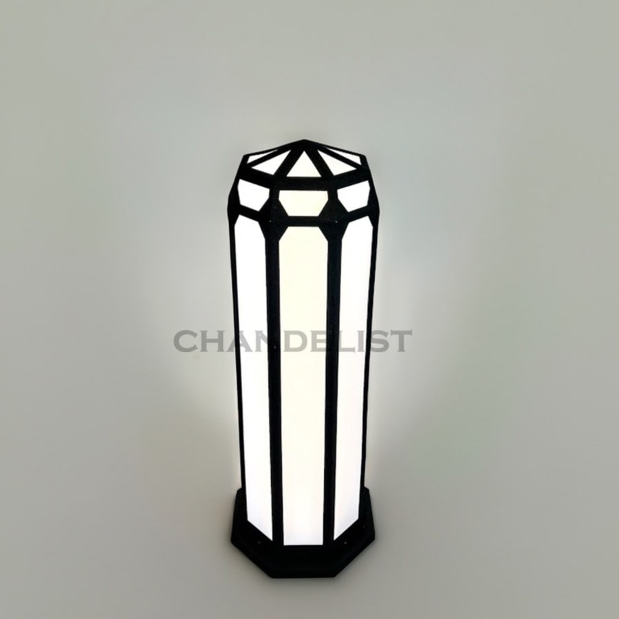 Geolum Garden Bollard – Hexagonal Opal Panel Path Light