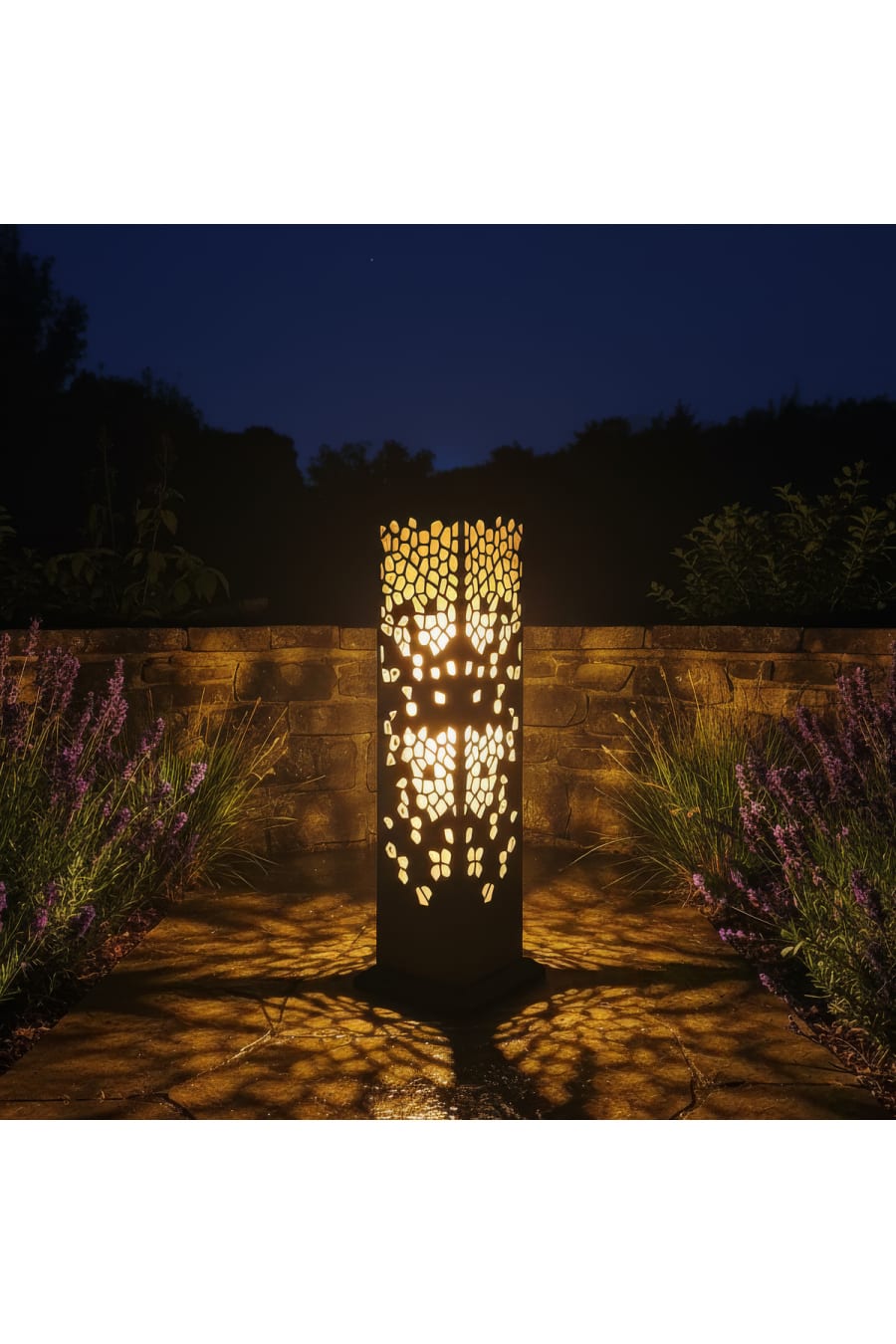Modern Patterned Bollard Garden Light – Decorative Outdoor Lighting