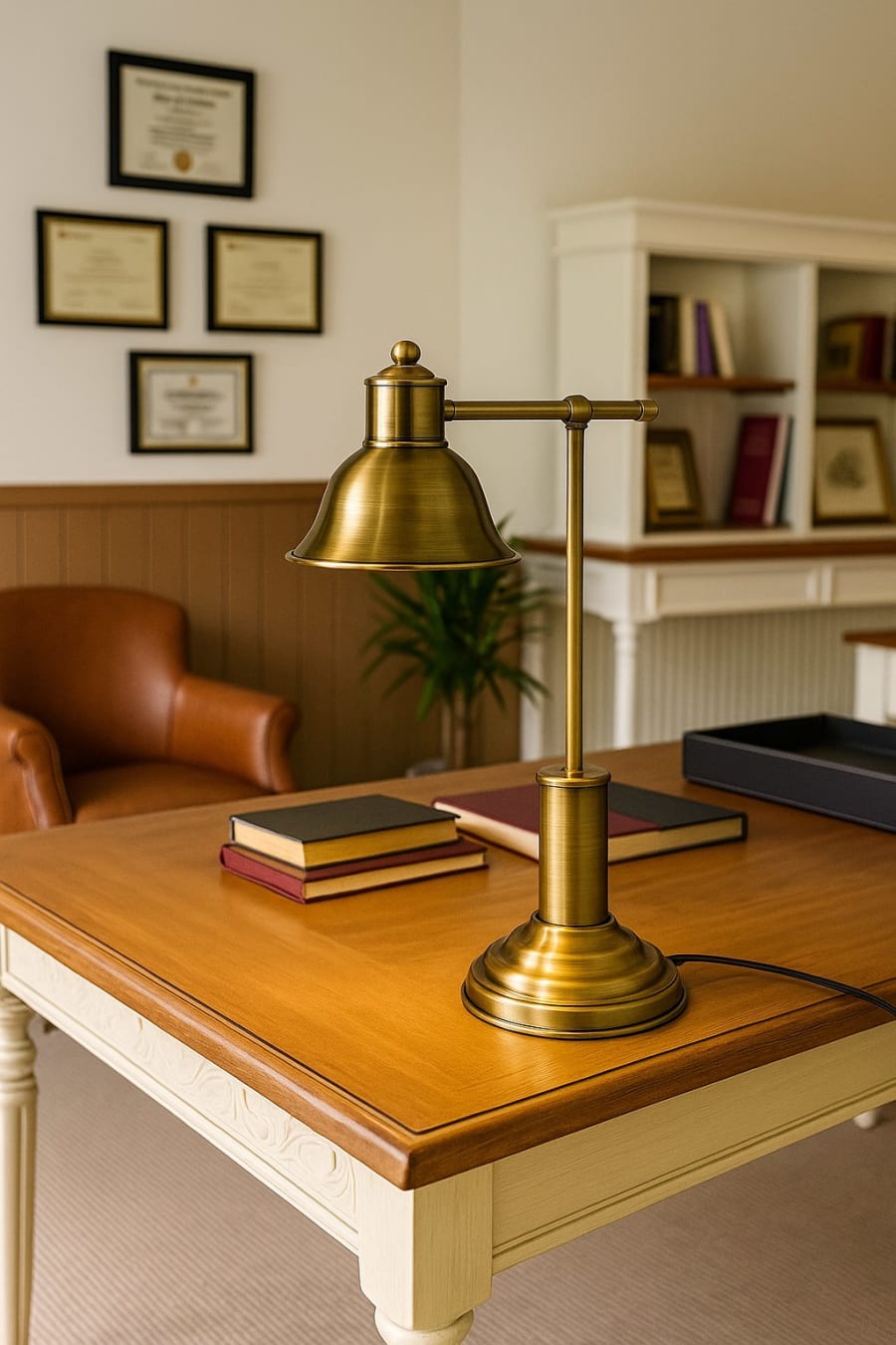 Library Desk Lamp – Antique Brass