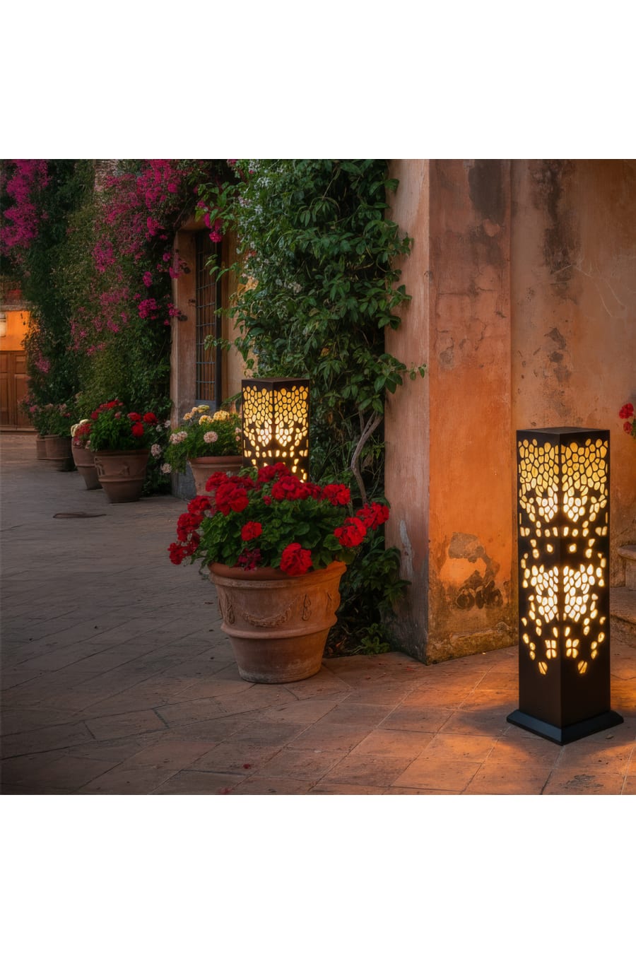 Modern Patterned Bollard Garden Light – Decorative Outdoor Lighting