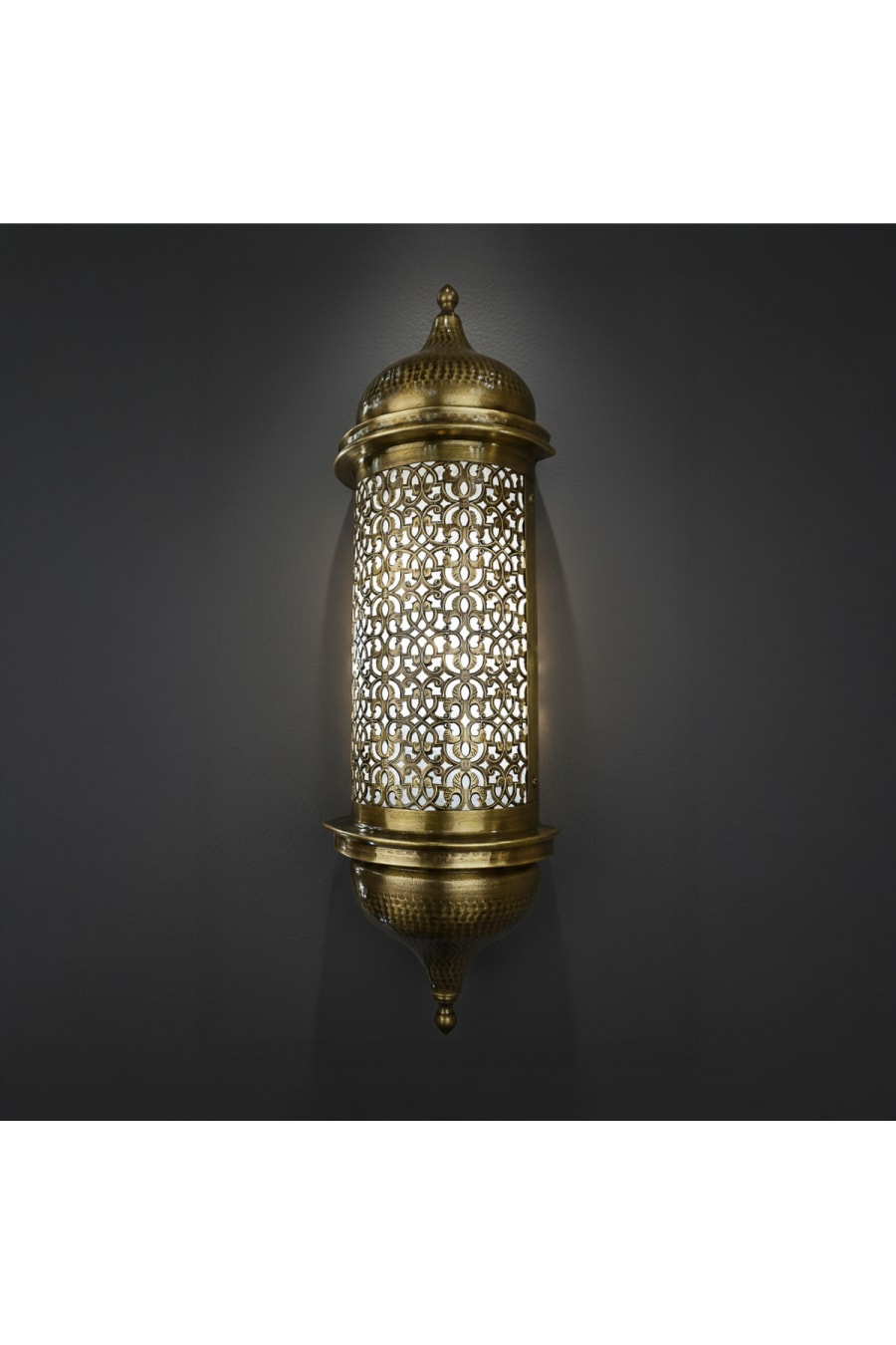 Moroccan Embossed Brass Wall Sconce