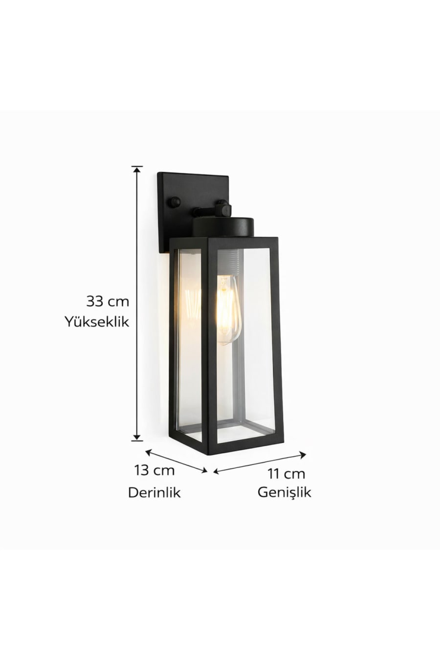 Modern Outdoor Wall Sconce – Waterproof IP65 Black Metal Garden Light