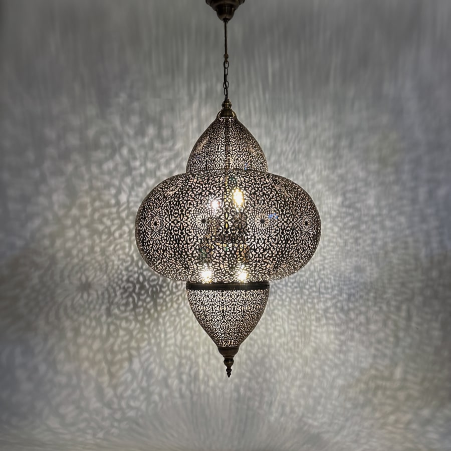 Moroccan Style Decorative Pendant Chandelier - Metal Filigree