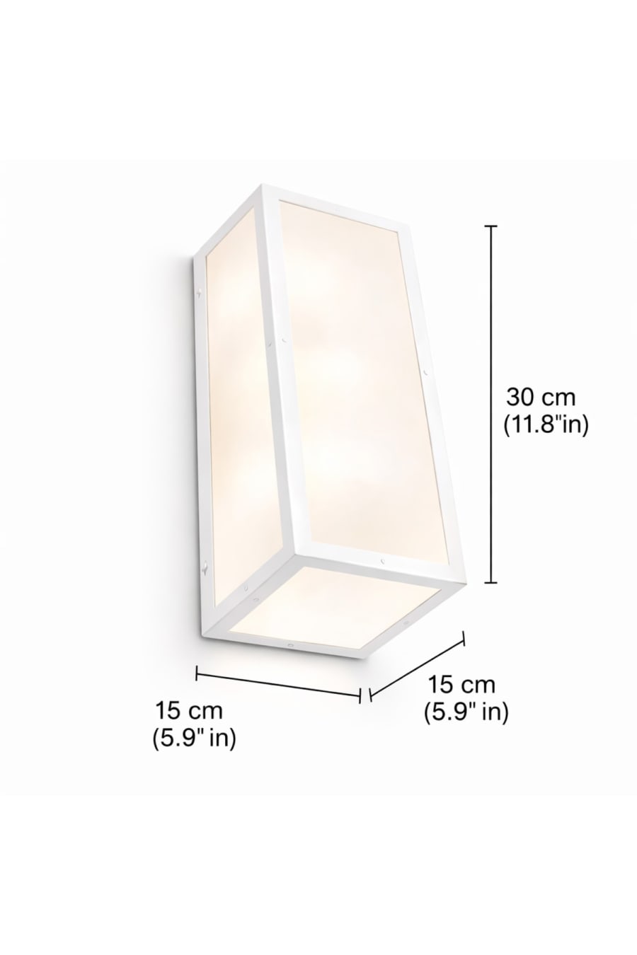 Modern Rectangular Wall Sconce with Metal Frame and Opal Acrylic