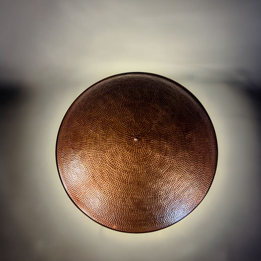 Hammered Dome Wall Sconce – Backlit Disc, Antique Brass