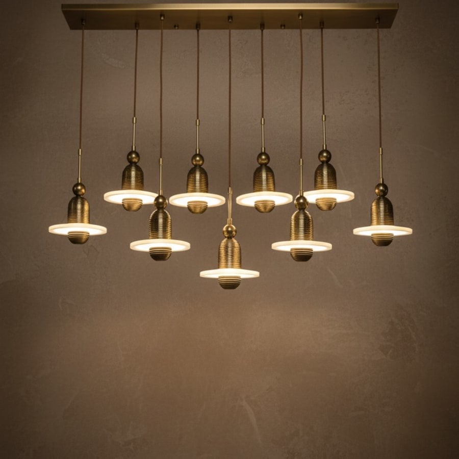 Orbit Nine-Light Linear Chandelier