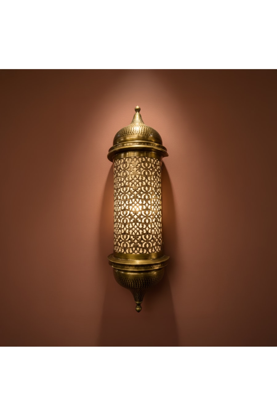 Moroccan Embossed Brass Wall Sconce