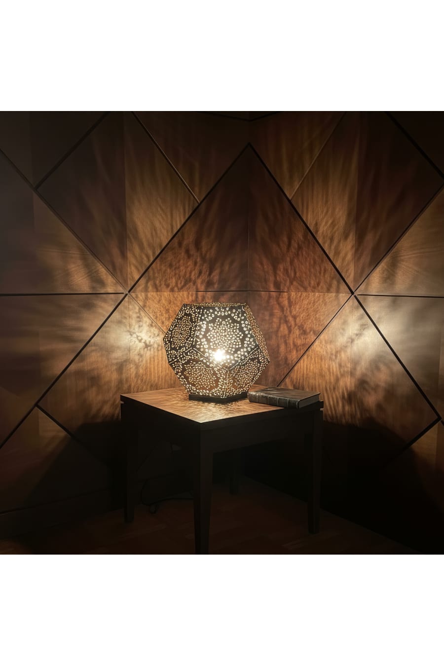 Moroccan Pattern Brass Table Lamp