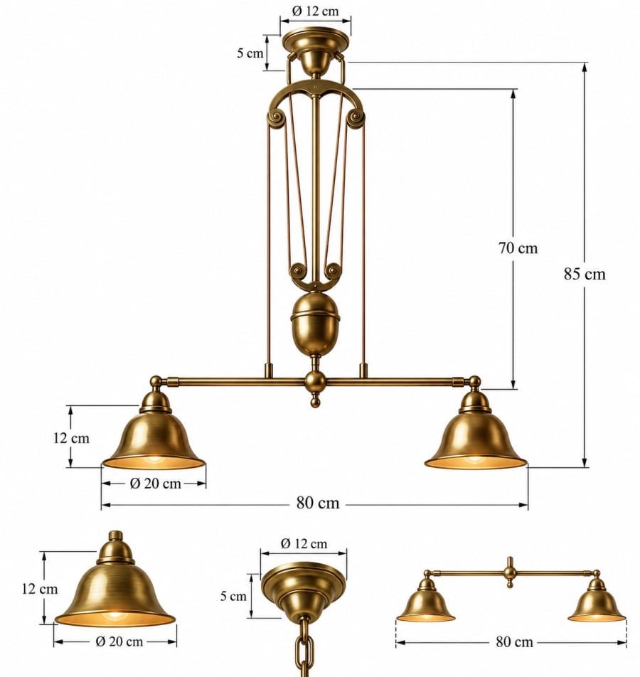Rise and Fall Twin Pendant – Bell Shades