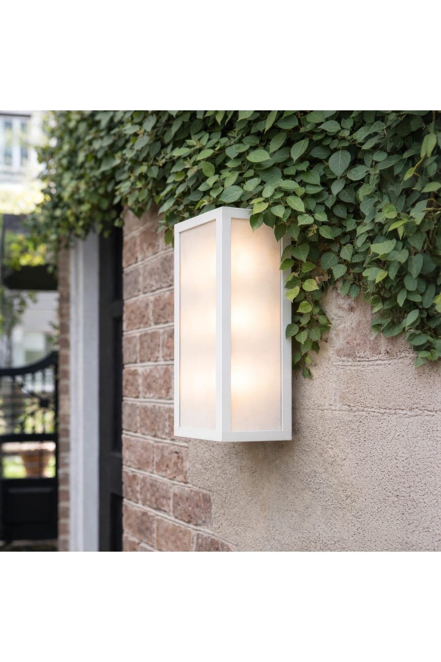 Modern Rectangular Wall Sconce with Metal Frame and Opal Acrylic