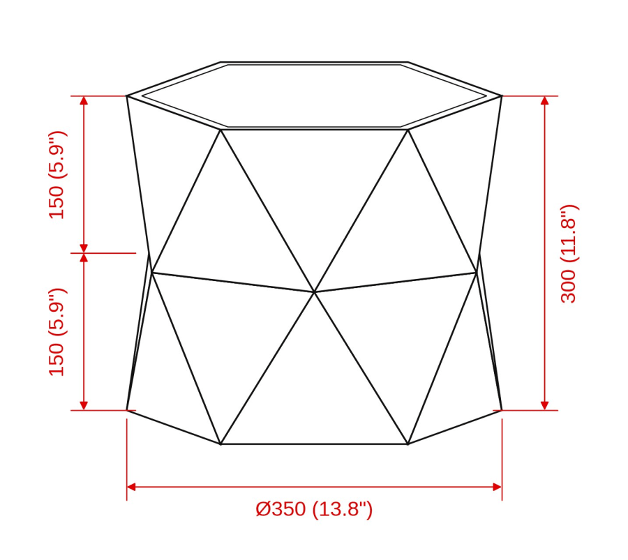 Prisma Planter – Layered Faceted Metal Outdoor Planter · Matte Black