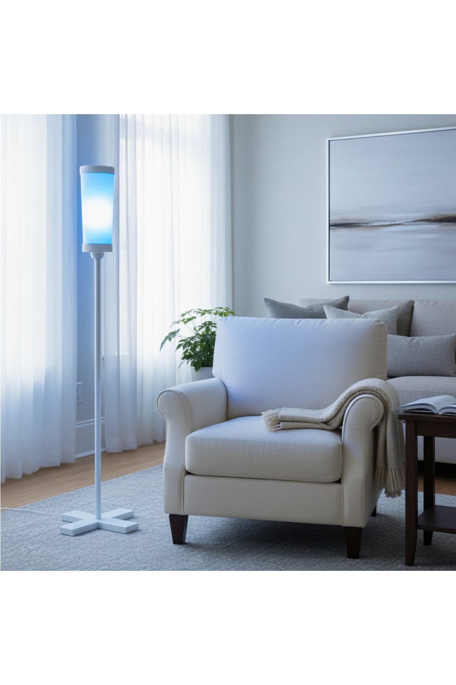 Akrilik LED Lambader – RGB Uzaktan Kumandalı Ayaklı Lamba