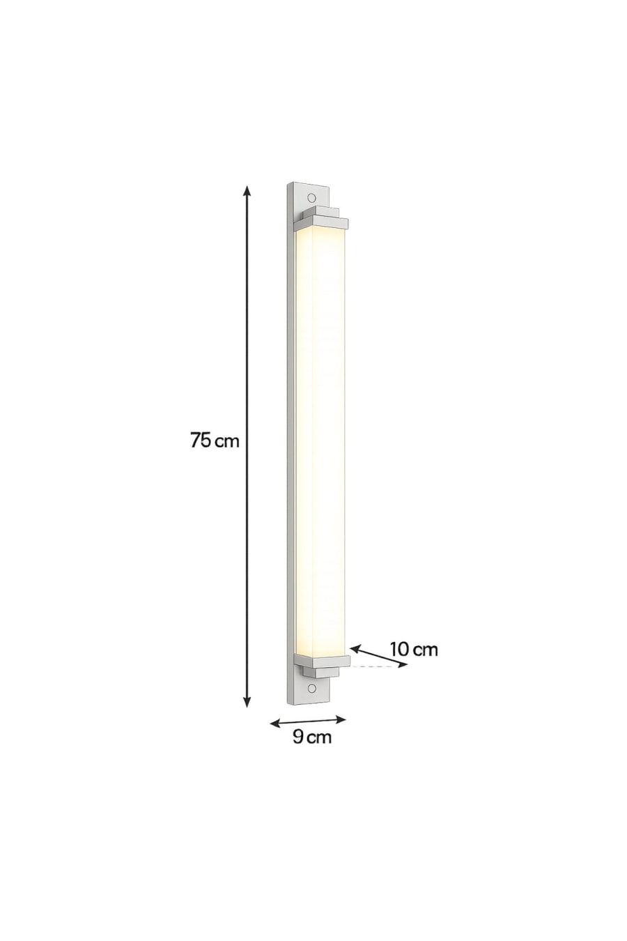 Minimal Long Wall Sconce – White Metal Body, Opal Acrylic